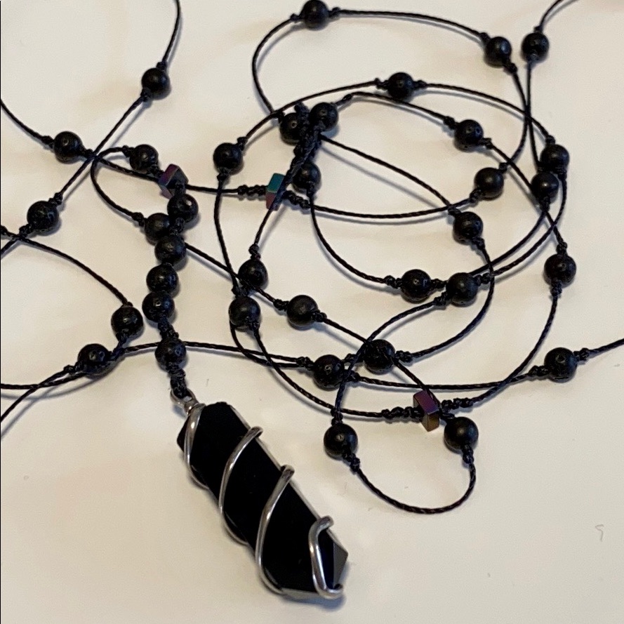 Body Chain Lava And Onyx Crystal